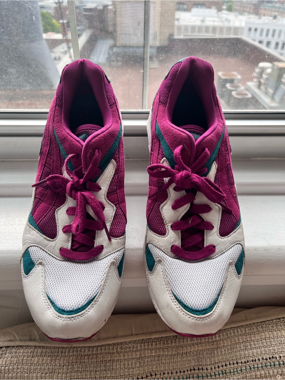 ASICS magenta + teal sneakers